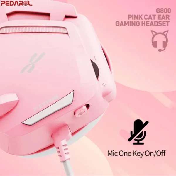 هدست گیمینگ PLEXTONE مدل G800 Pink Cat