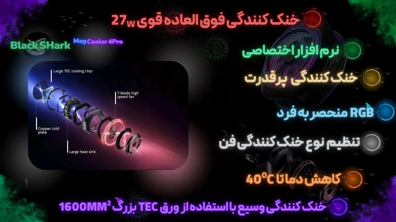 مشخصات خنک کننده موبایل بلک شارک MagCooler 4 Pro 