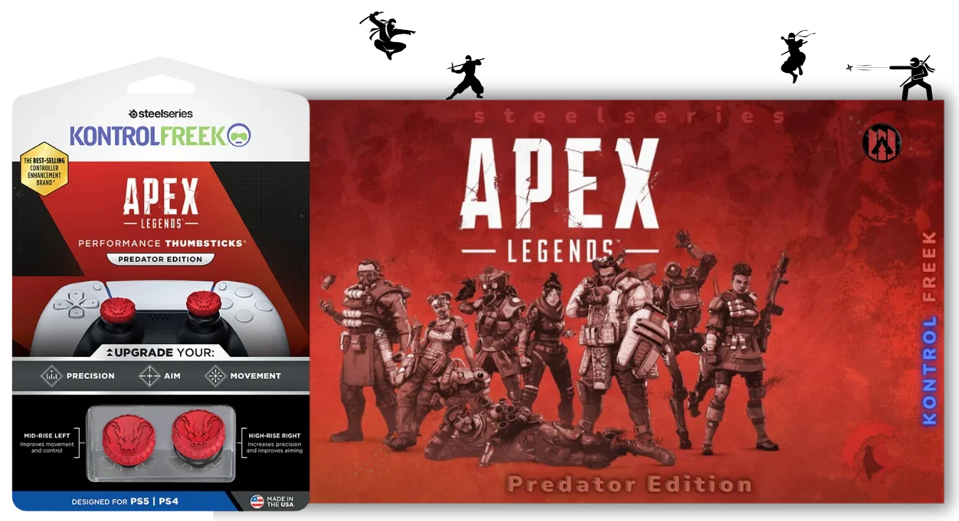روکش آنالوگ دسته PS4 و PS5 مدل Kontrolfreek Apex Legends Predator Edition