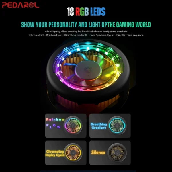 نورپردازی جذاب خنک کننده موبایل بلک شارک FunCooler 5