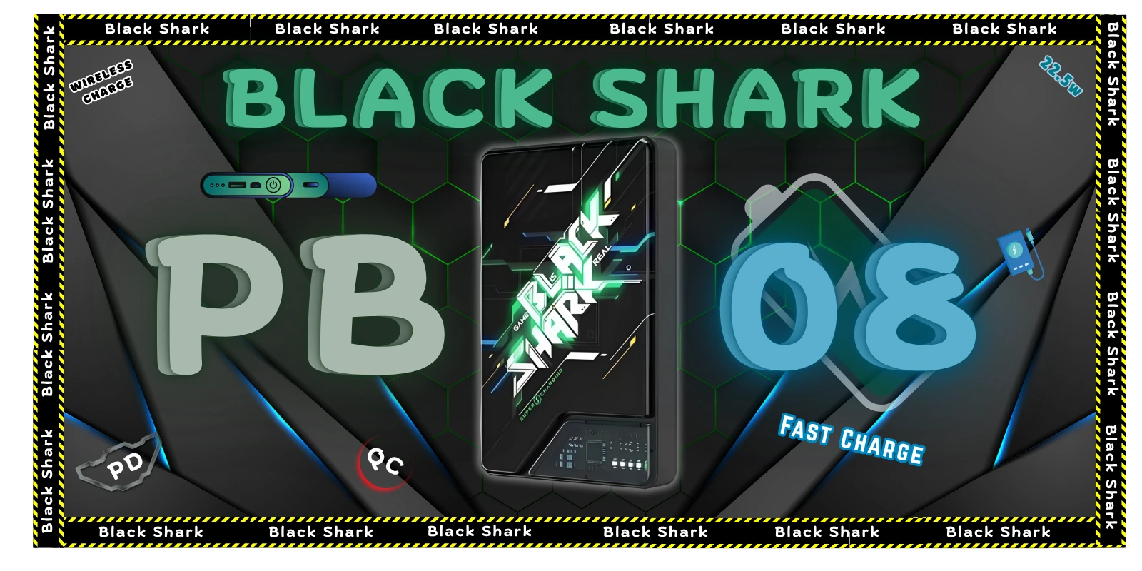 پاوربانک 10000 میلی آمپر بلک شارک Black Shark BPB08