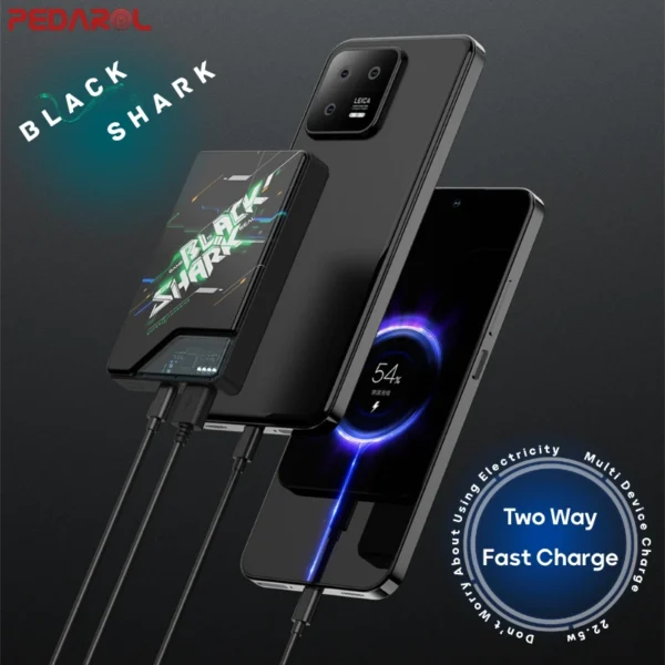 قابلیت وایرلیس شارژ پاوربانک 10000 میلی آمپر بلک شارک BPB08