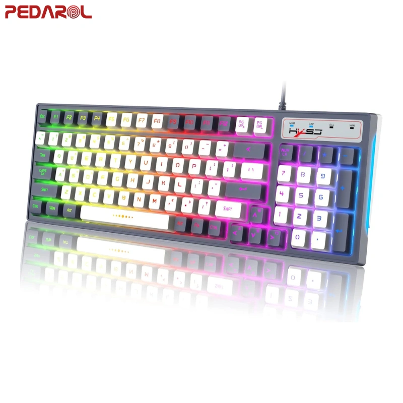 نورپردازی RGB کیبورد گیمینگ HXSJ مدل V600