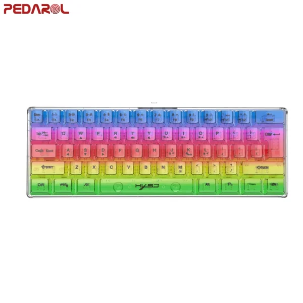 تورپردازی و جذابیت کیبورد گیمینگ شفاف HXSJ V700T