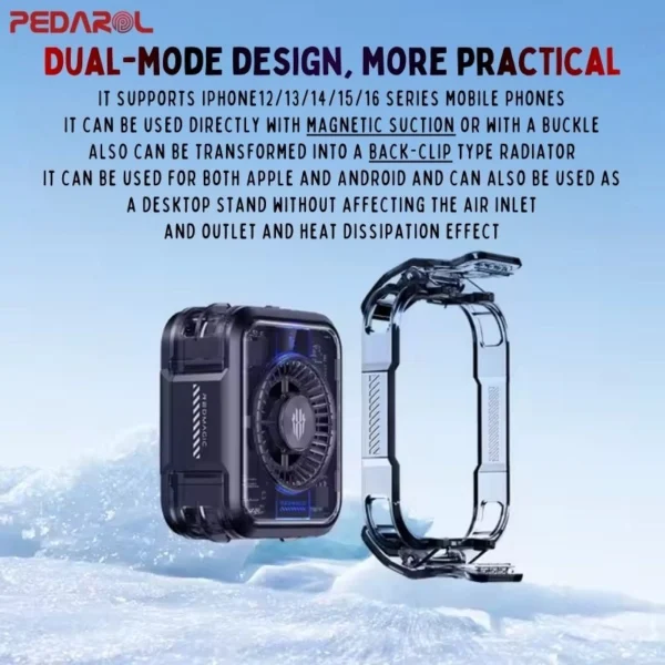 نصب دوگانه فن موبایل ردمجیک مدل RedaMagic Cooler 5