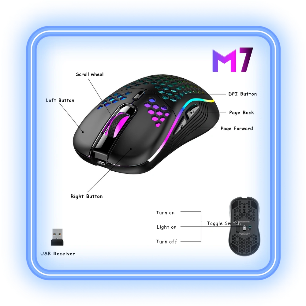 ماوس گیمینگ بی سیم مدل M7 ماوس گیمینگ بی سیم مدل M7